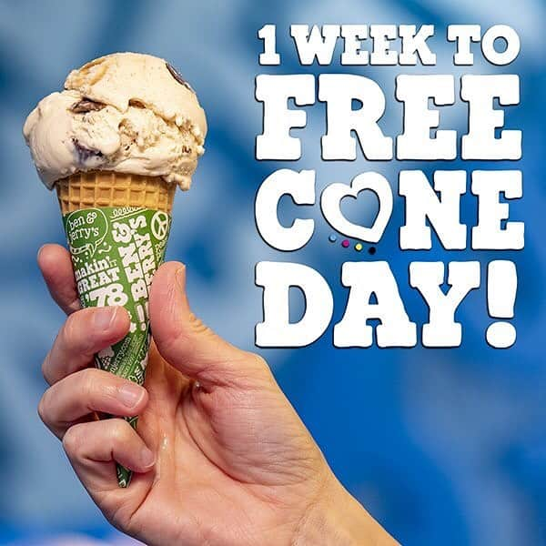 Ben & Jerry'sさんのインスタグラム写真 - (Ben & Jerry'sInstagram)「ONE WEEK. Find your Scoop Shop at the link in our bio! #FREECONEDAY」4月3日 2時40分 - benandjerrys