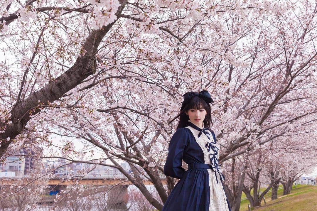 渚さんのインスタグラム写真 - (渚Instagram)「今週末まで桜残ってるかなぁ？ 今年は色んな桜を見に行けて嬉しいです☺️💕 #cherryblossom #花見 #portrait #桜 #ポートレート」4月3日 13時59分 - nagi731