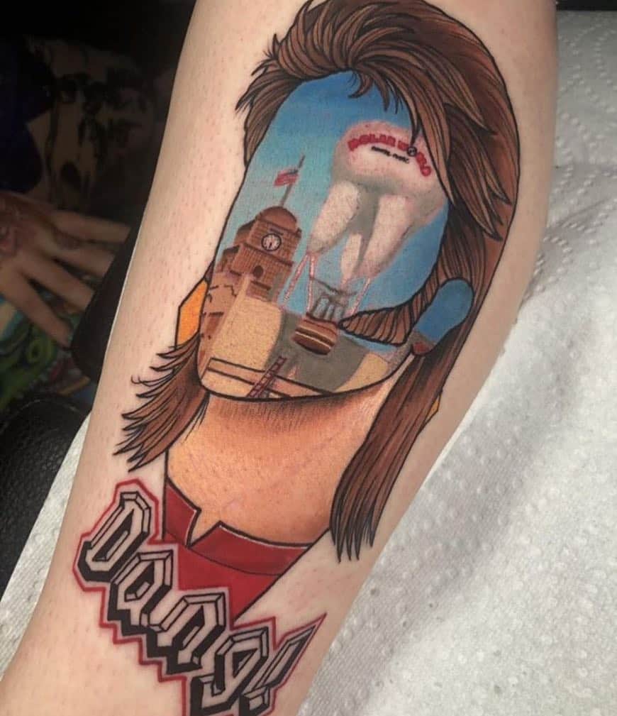 デヴィッド・スペードのインスタグラム：「I have to say this is one of the more creative Joe Dirt tattoos. Thank you for sending in. #joedirt」
