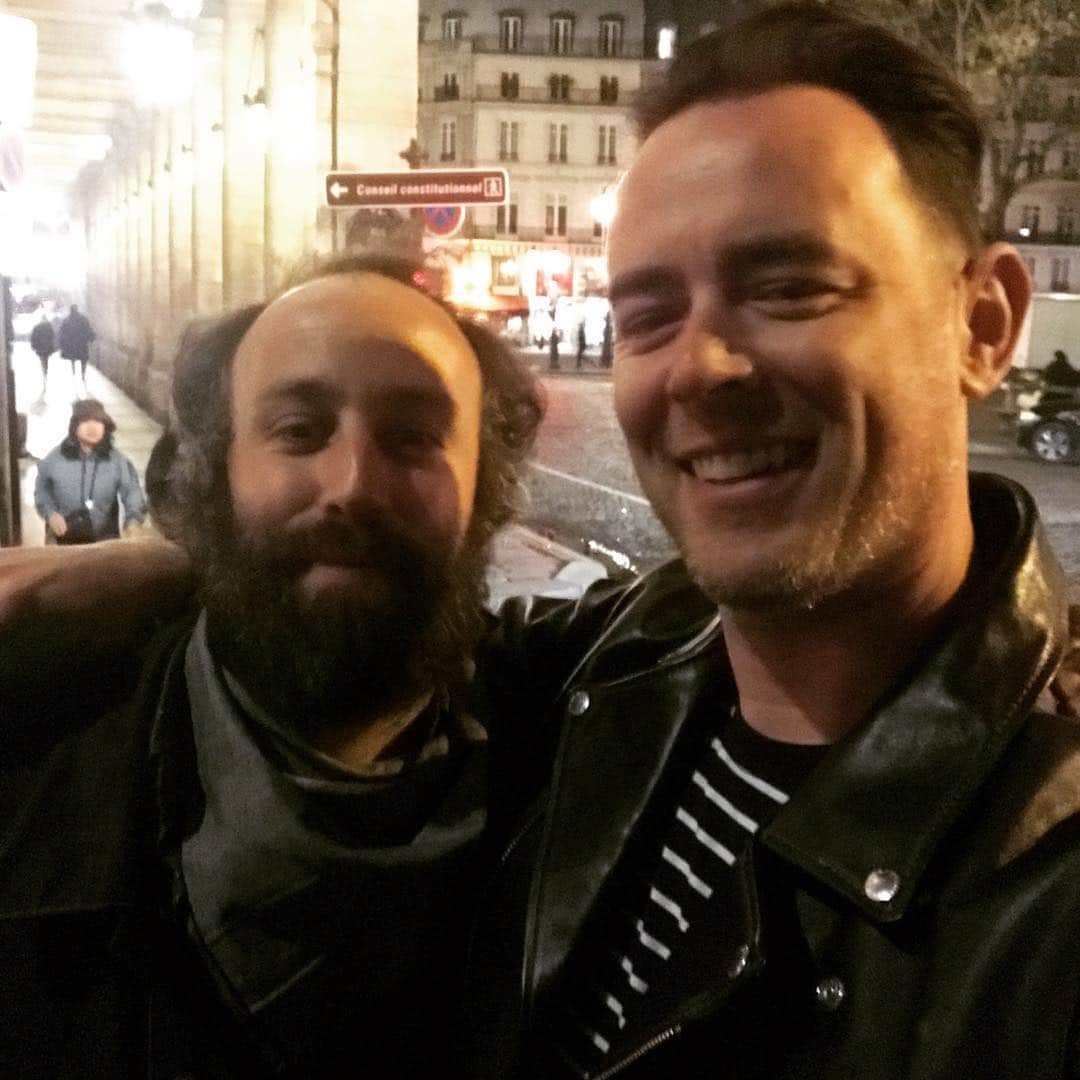 コリン・ハンクスさんのインスタグラム写真 - (コリン・ハンクスInstagram)「One night in Paris is not nearly long enough. Wish I could have stayed another week and seen all there is to see, drink all there is to drink, Eat all there is to eat and seen all of Nos Amis. Next time. I promise.  Was lucky to see this guy though. Even came wearing his namesake Kerchief, the Arthur. They just don't make many like this guy. One of the best there is. So great to see you my friend. Till next time.」4月3日 5時39分 - colinhanks