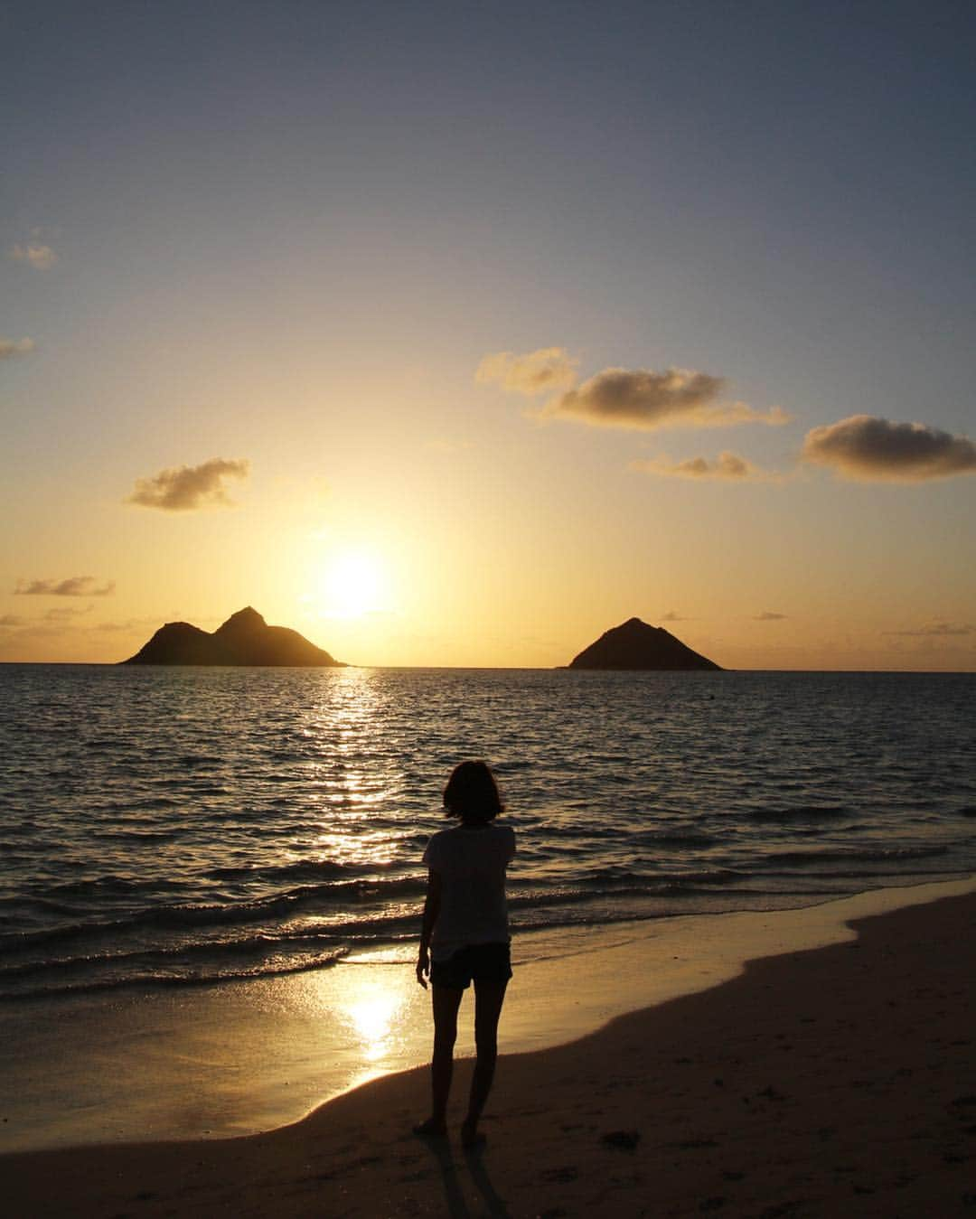 坂元美香さんのインスタグラム写真 - (坂元美香Instagram)「sunrise🌞back shots only. . #sunrise #lanikai #lanikaibeach #ラニカイビーチ #ラニカイ #hawaii #ハワイ #backshot #バックショット #silhouette #シルエット」4月3日 6時43分 - mika_saka