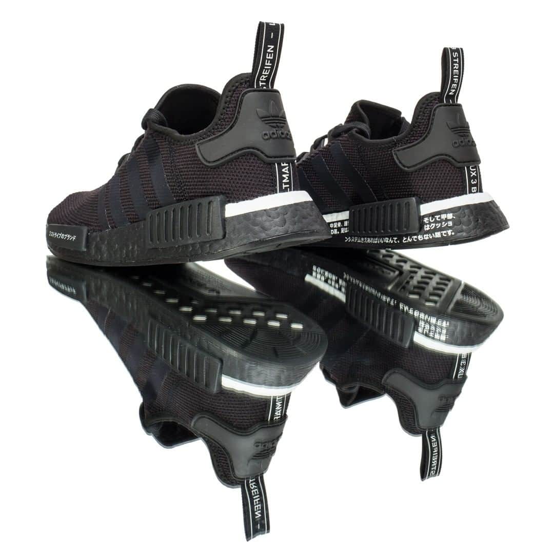 Flight Clubさんのインスタグラム写真 - (Flight ClubInstagram)「In the latest iteration of the adidas NMD R1, the silhouette comes served in a tonal black upper and carries Japanese characters for medial-side texture.」4月3日 8時15分 - flightclub