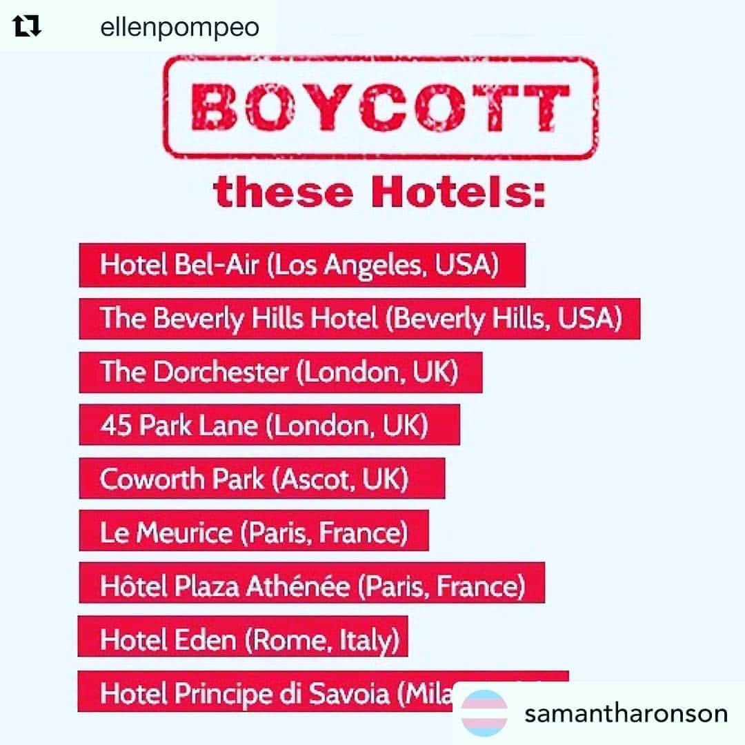 コンスタンス・ジマーさんのインスタグラム写真 - (コンスタンス・ジマーInstagram)「I seriously can’t believe this is still happening in 2019! Stoning? I will gladly boycott anything having to do with anyone who thinks this behavior is allowed! #Repost @ellenpompeo  Yeah no this shit will not fly.... Human rights MATTER  #BOYCOTTHESEHOTELS 🌈🌈🌈Posted @withrepost • @samantharonson If you feel the need to respond with comments like- it won’t make a difference, please do us both a favour and don’t. Because it makes a difference to me and it sure as fuck makes a difference to them. It’s the actual least we can do..... would love to know more businesses the sultan of Brunei is invested in so I can boycott those also!  #Repost @theellenshow ・・・ Tomorrow, the country of Brunei will start stoning gay people to death. We need to do something now. Please boycott these hotels owned by the Sultan of Brunei. Raise your voices now. Spread the word. Rise up. #tuesdaytruths」4月3日 8時40分 - constancezimmer