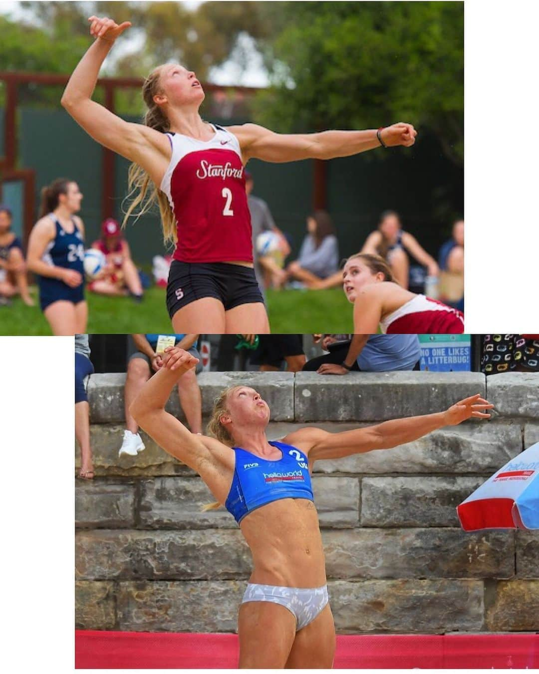 カーリー・ウォパットさんのインスタグラム写真 - (カーリー・ウォパットInstagram)「Transformation Tuesday!  From @stanfordbeachvb to the FIVB world tour. 😎  My junior year at Stanford was the first year they started the beach volleyball program. So, I played beach in addition to indoor for my last two years at school. That being said, the program was in the very beginning stages of creation & construction, and our entire indoor team was thrown into the sand to be more or less the guinea pigs for it. Most of the girls weren’t nearly as thrilled as I was. 😂  SURPRISE: @britthow & I were partners for a little bit! She definitely caught the sand bug, and played beach at Pepperdine after finishing at Stanford. Now we find ourselves training together once again in the @usavbeach gym, just like the old days in our Stanford weight room. Funny how life can loop around like that. 💫  #usabeachvolleyball #usavolleyball #stanfordwomensvolleyball #gocard #nerdnation #transformationtuesday #fivbworldtour #beachvolleyball」4月3日 9時49分 - carlywopat