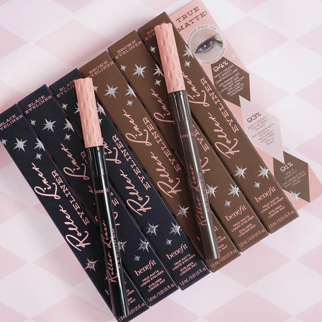 Benefit Cosmeticsさんのインスタグラム写真 - (Benefit CosmeticsInstagram)「PICK ONE: would you wear our #rollerliner liquid eyeliner in black or brown?! 💕✨ #benefit」4月3日 10時47分 - benefitcosmetics