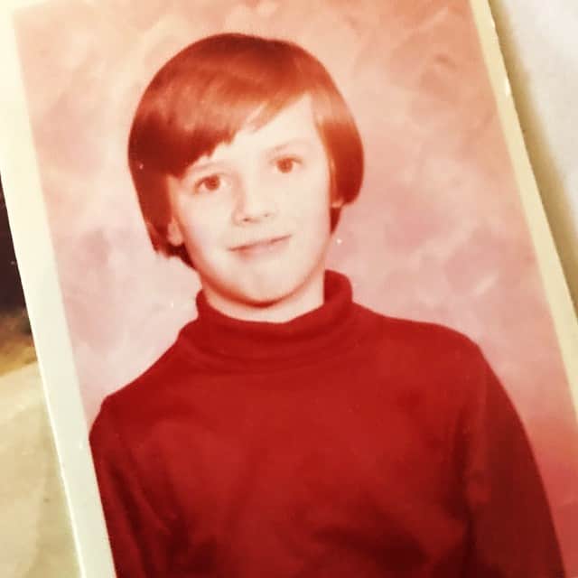 のインスタグラム：「Mr. Zombie 1973. Tried very hard to comb the front of my hair to look like Barnabas Collins. Didn't really work so hot. #robzombie #secondgrade #darkshadows #barnabascollins」