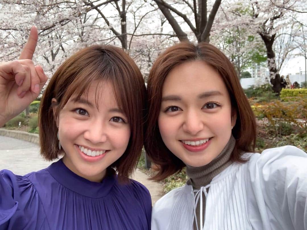 のインスタグラム：「⭐️ ずっと行きたかったランチ やっとやっと行けました…😆🌸 こうしてお会いできるのもとってもお久しぶり！！！！ ずっと憧れのお方です✨後藤さま❤️ #後藤晴菜 アナウンサー #再会#lunchtime🍴  #桜咲いてました」