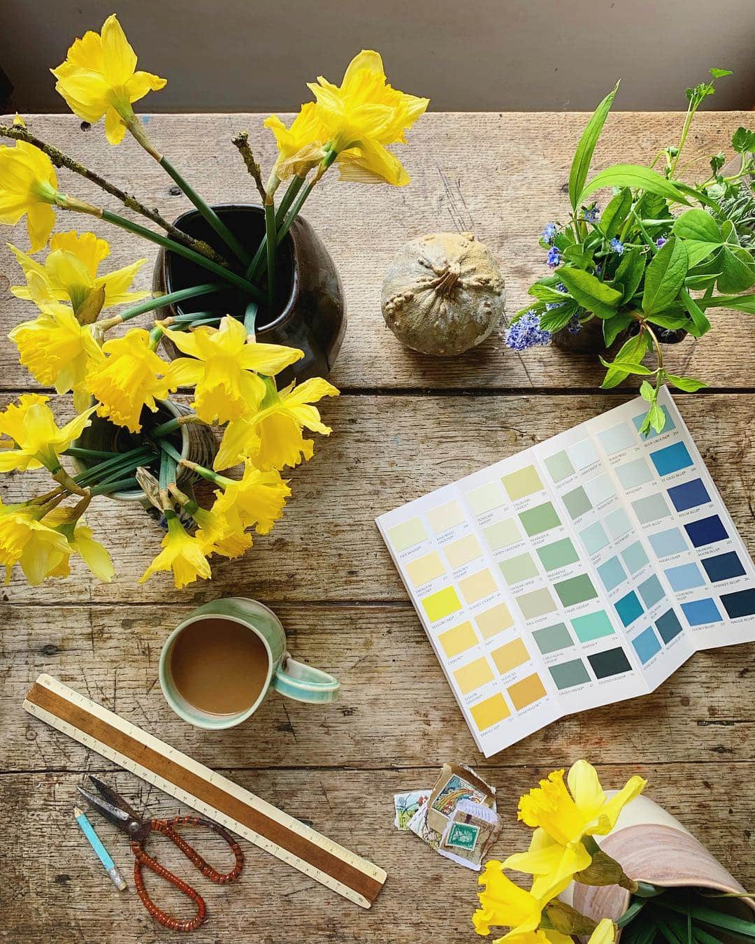 Tea and sittingさんのインスタグラム写真 - (Tea and sittingInstagram)「✨🌿 #5ftinftable ...and is there anyone else out there who likes reading colour charts more than a novel?? 😬」4月3日 16時46分 - 5ftinf