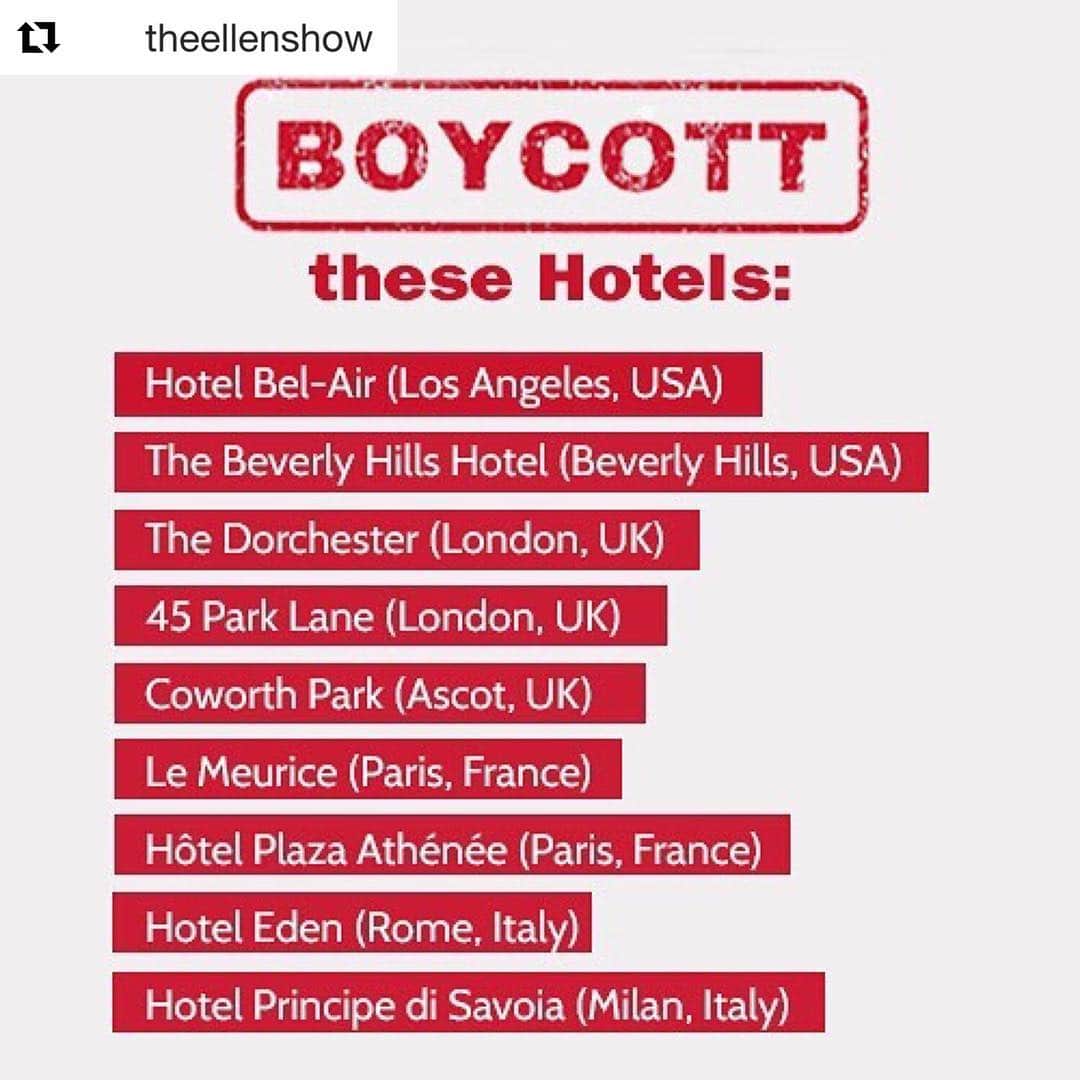 ルーク・エヴァンズさんのインスタグラム写真 - (ルーク・エヴァンズInstagram)「Spread the word, this can’t be ignored. #Repost @theellenshow with @get_repost ・・・ Tomorrow, the country of Brunei will start stoning gay people to death. We need to do something now. Please boycott these hotels owned by the Sultan of Brunei. Raise your voices now. Spread the word. Rise up.」4月3日 17時05分 - thereallukeevans