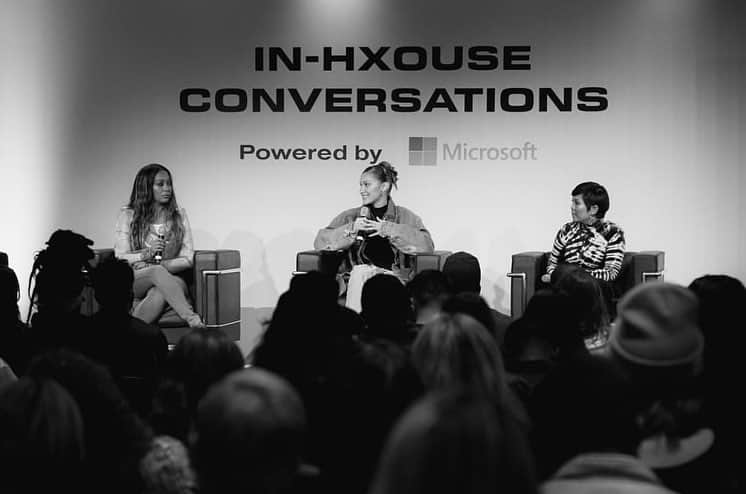 ベラ・ハディッドさんのインスタグラム写真 - (ベラ・ハディッドInstagram)「Thank you to my family at @hxouse for having me speak with some of the most inspiring women I’ve had the pleasure of speaking with @livvperez @jennifer @lala @morgandebaun ! Thank you to everyone who came out to listen, and allowing me to be myself. I am so proud of you for curating another great conversation & for all that you do for the art community ! @lamarctaylor @joachimjohnson @thacommisioner @ivazelic @theweeknd 🖤✔️🖤」4月3日 23時25分 - bellahadid