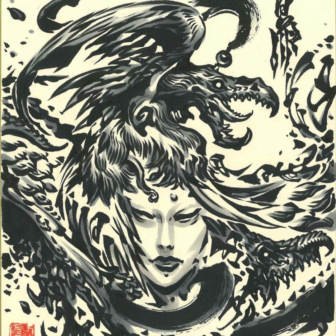 雨宮慶太さんのインスタグラム写真 - (雨宮慶太Instagram)「鳥  #dragon #monster #dotart  #アート #japan  #Asia  #doddle  #sketch #woman #fairy #creature #pencil #draw  #drawing #instagood #draw #art  #illust  #illustration」4月3日 18時50分 - keitaamemiya