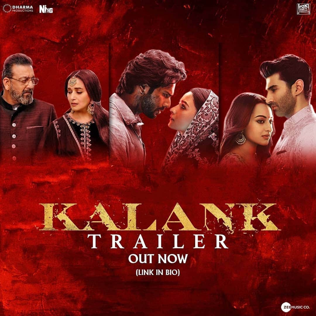 アリア・バットのインスタグラム：「Kalank trailer out now!! Link in BIO.」