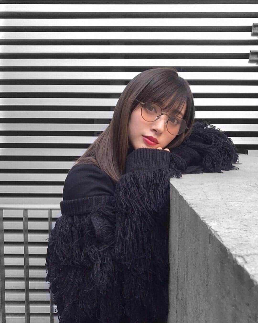 のインスタグラム：「@lavid_eyewear exhibition❤︎❤︎ 新作２つオーダーしたよ🥺 @sosuke1003 ありがとう☺︎ . 髪色は昨日もっちーにカラーしてもらったよ☺️ @inamochinaoki . #eyewear#lavid」