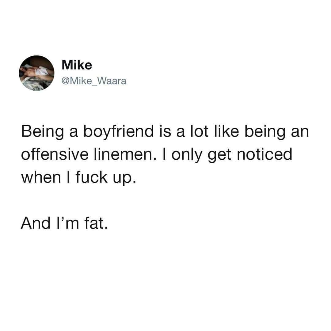 9GAGさんのインスタグラム写真 - (9GAGInstagram)「Anyone can relate ? 😀Follow @couple for more #couplegoals !⠀ -⠀ 📝 TW | Mike_Waara⠀ -⠀ #couple #relationship #relationshipgoals #relatable #couplegoal #linesman #Americanfootball」4月3日 21時00分 - 9gag
