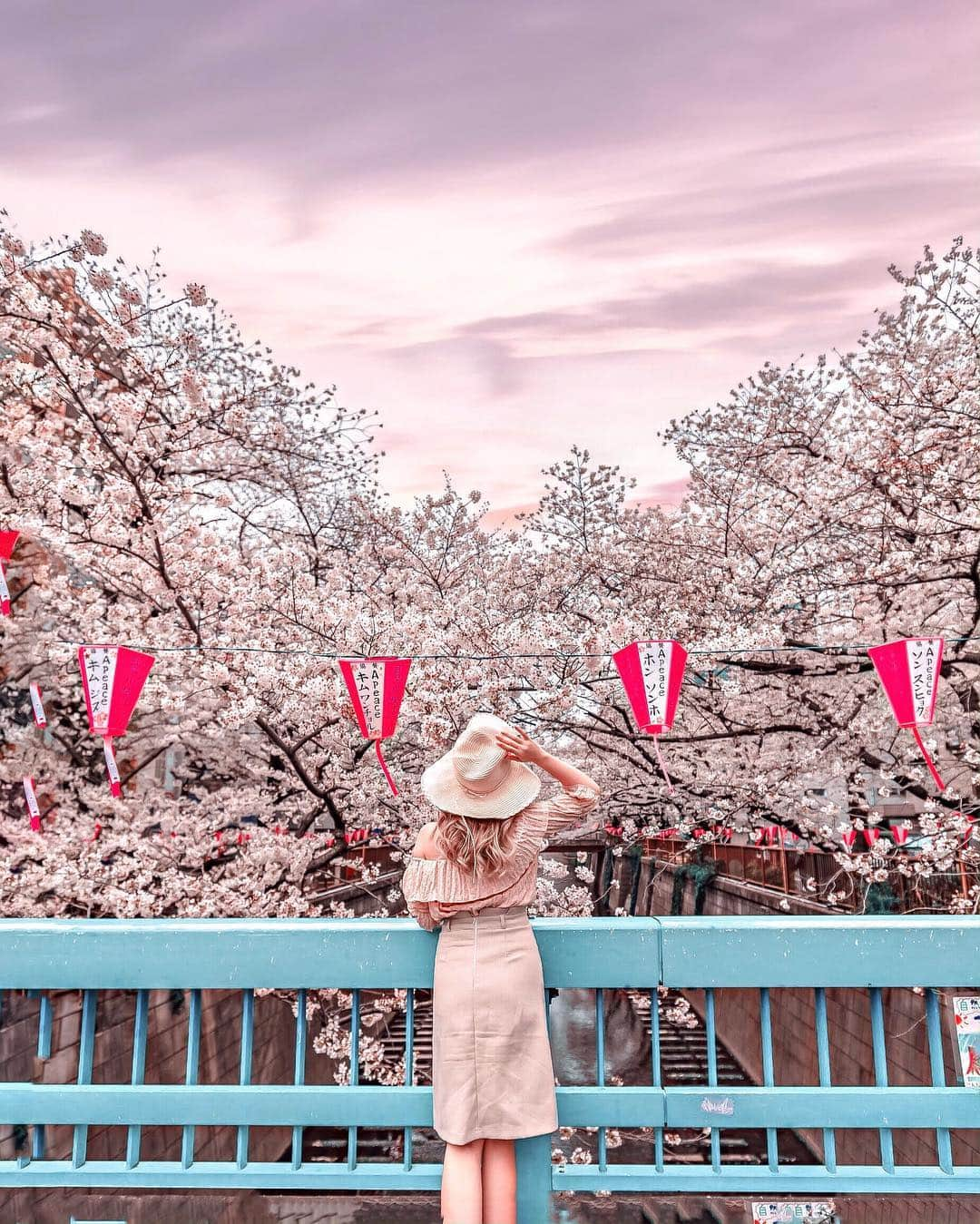 Stella Leeさんのインスタグラム写真 - (Stella LeeInstagram)「I came to this place 6 years ago and always found the place really pretty and charming. However back then it wasn’t that popular but look at how instagram has made this spot now the most-it-sakura-spot-in-Tokyo to the point you cant take picture without other people at this spot if you dont visit this place early morning! . Is it overrated or tourist trap? No I think it is definitely one of the prettiest sakura spots in Tokyo hence I always come back every time. There are tons of cafes and sakura themed foods as well next to the river. Definitely a must visit! . Thanks @adrianrotama for helping taking the pic and going sakura hunting with me from early morning 😂🌸」4月3日 21時41分 - stellalee92