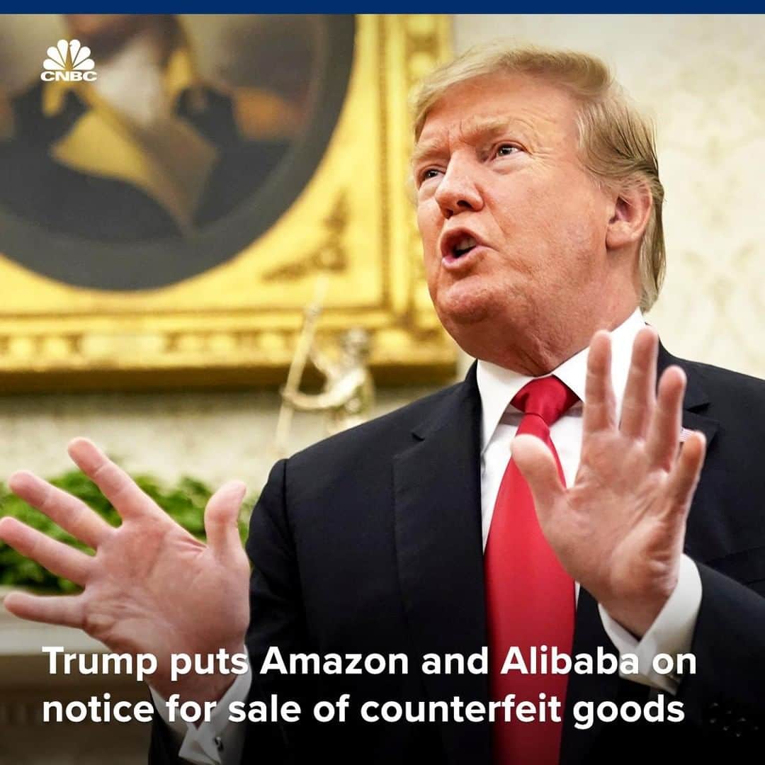CNBCさんのインスタグラム写真 - (CNBCInstagram)「President Trump is cracking down on counterfeit goods.⁣ ⁣ The President signed a memorandum Wednesday that aims to end the online sale of counterfeit items. The administration asked government agencies to deliver an analysis of how widespread the problem is and what regulatory or legislative actions could be taken within 210 days.⁣ ⁣ “If you don't clean it up, then the government will," Trump trade advisor Peter Navarro said.⁣ ⁣ Major online marketplaces like Amazon, eBay and Alibaba have struggled to stop the sale of fake products on their sites. One report found that 40% of brand-name products ordered from sites like Walmart.com and Amazon were fake.⁣ ⁣ To learn more about the impact of counterfeit goods, visit the link in bio.⁣ ⁣ *⁣ *⁣ *⁣ *⁣ *⁣ *⁣ *⁣ *⁣ ⁣ #amazon #ebay #counterfeit #trade #ecommerce #onlineshopping #business #businessnews #cnbc⁣ ⁣」4月4日 8時00分 - cnbc