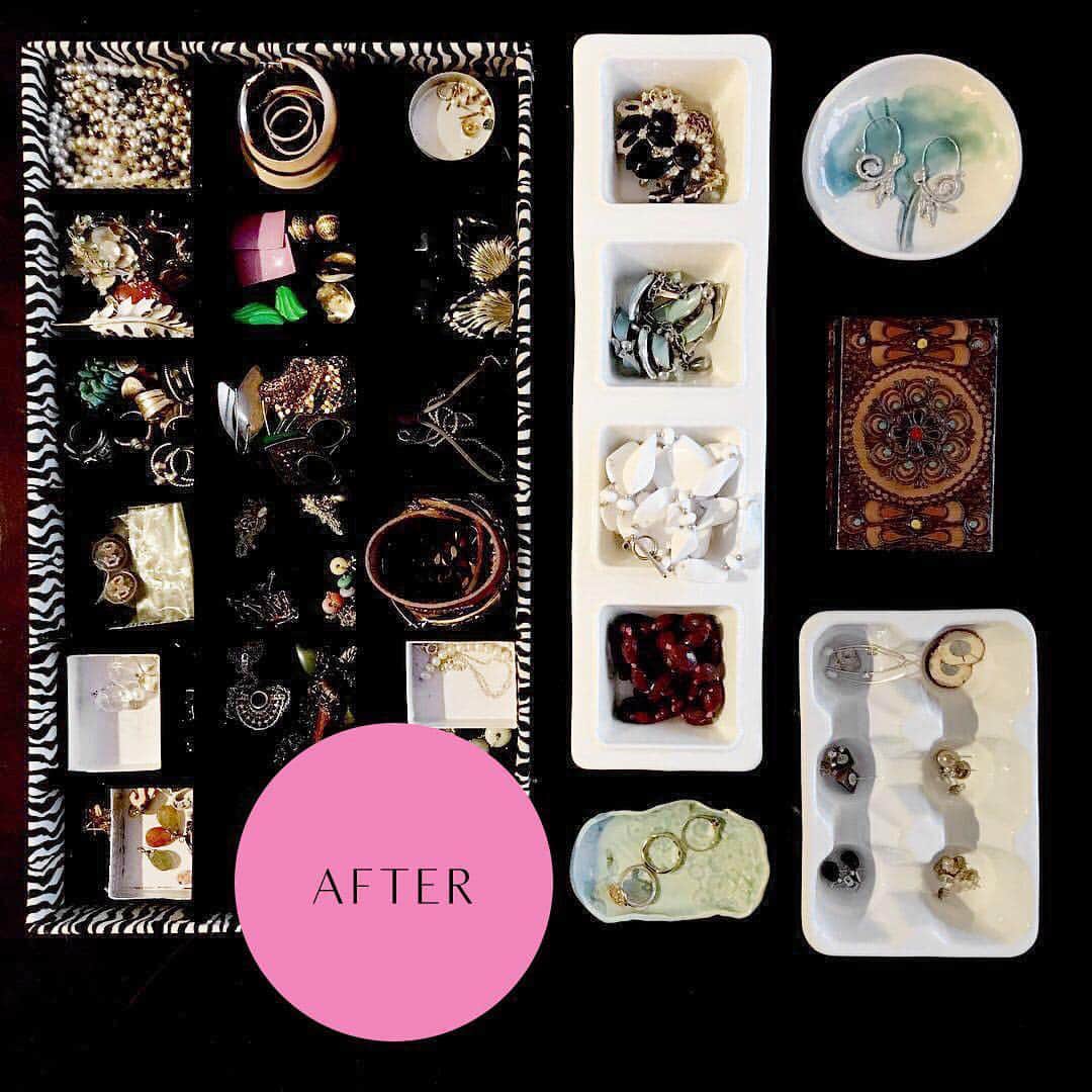 近藤麻理恵さんのインスタグラム写真 - (近藤麻理恵Instagram)「Try organizing komono – such as jewelry – using items you already have in the home. Thank you for sharing this #beforeandafter, @sarahanadesigns.」4月4日 0時53分 - mariekondo