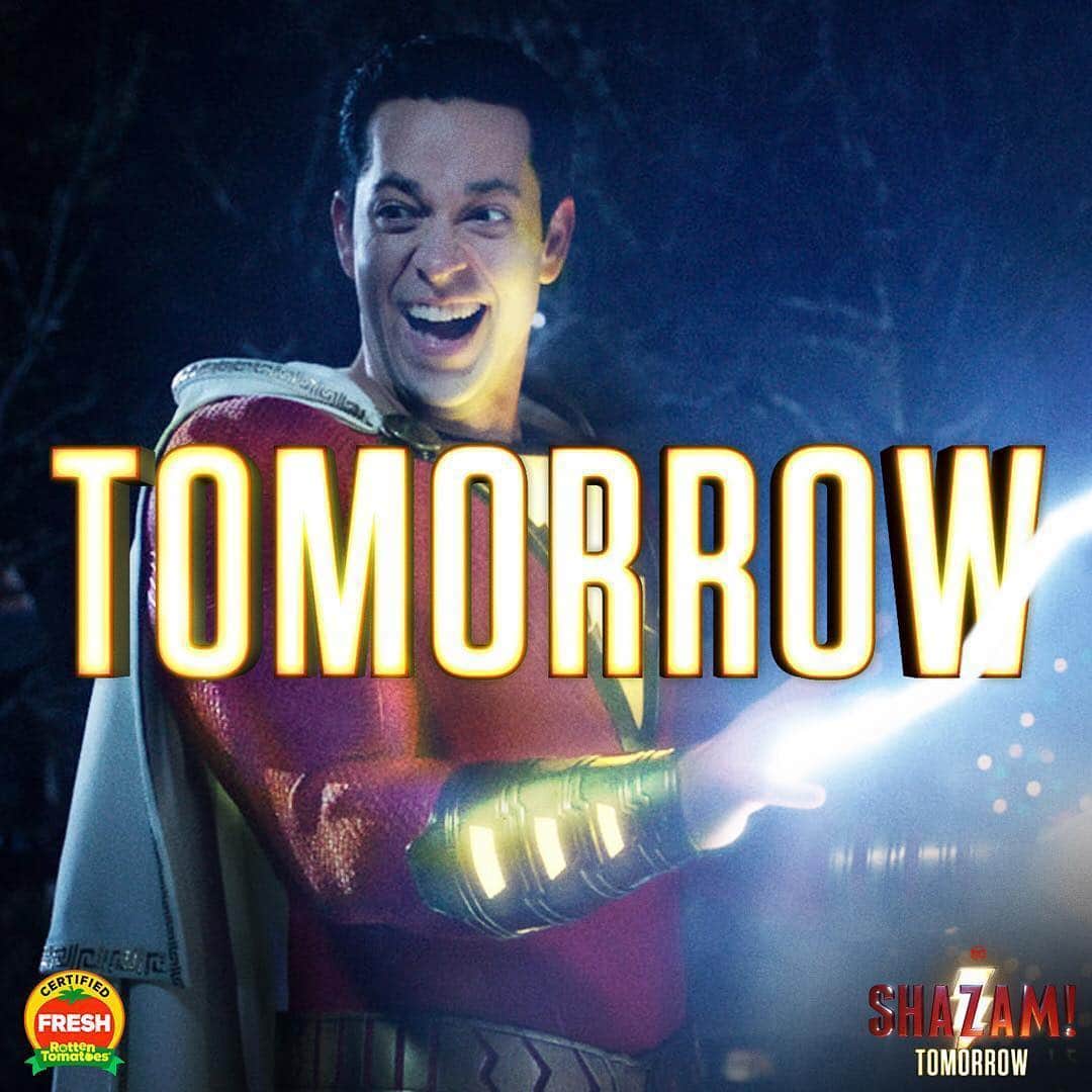 Warner Bros. Picturesさんのインスタグラム写真 - (Warner Bros. PicturesInstagram)「One. More. Day! See #SHAZAM! in theaters tomorrow! Get tickets now at the link in bio.」4月4日 1時09分 - wbpictures