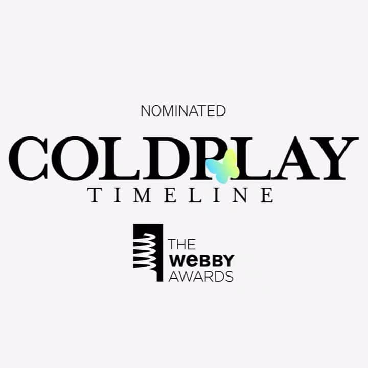 Coldplayのインスタグラム：「The Coldplay Timeline has been nominated for Best Music Website at this year's @TheWebbyAwards! You can vote for it to win via the swipe up link in our Stories (thanks everyone).」