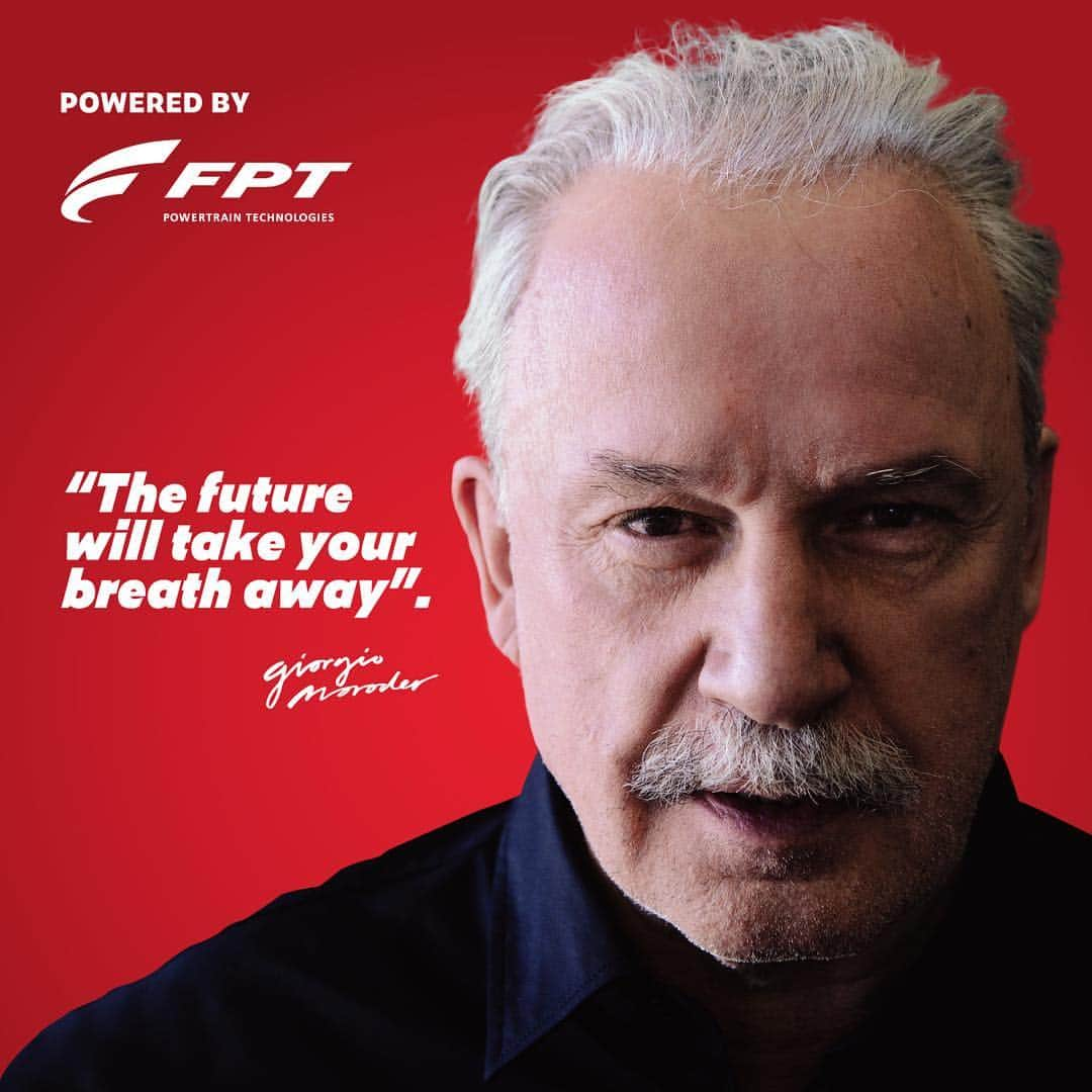 ジョルジオ・モロダーのインスタグラム：「I’m ready to team up with @fptindustrial for a very special project. Stay tuned to know more! #FPTindustrial #InsideTheFuture #bauma2019」