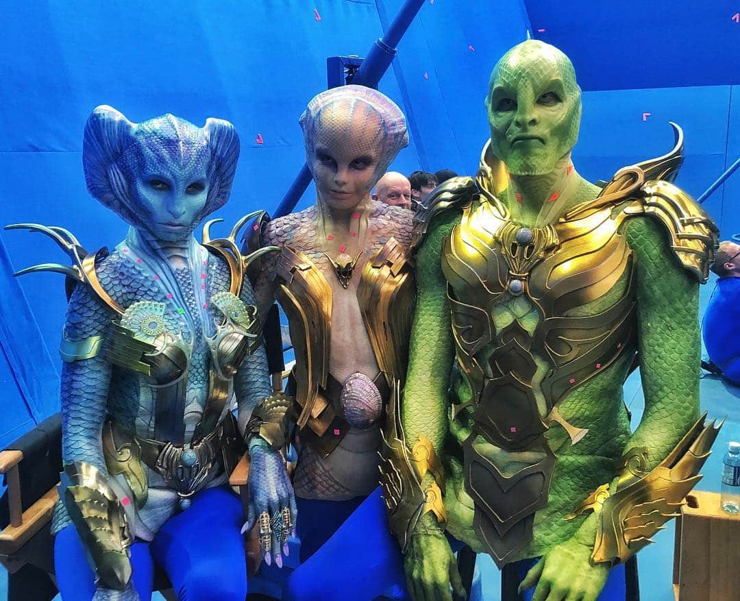 ジェームズ・ワンのインスタグラム：「Mer-People! Kingdom of the Fishermen. (Wonderfully played by Natalia Safran as Queen and Sophia Forrest as Princess). I love doing practical suits. Beautifully crafted by Fractured FX. #Aquaman」