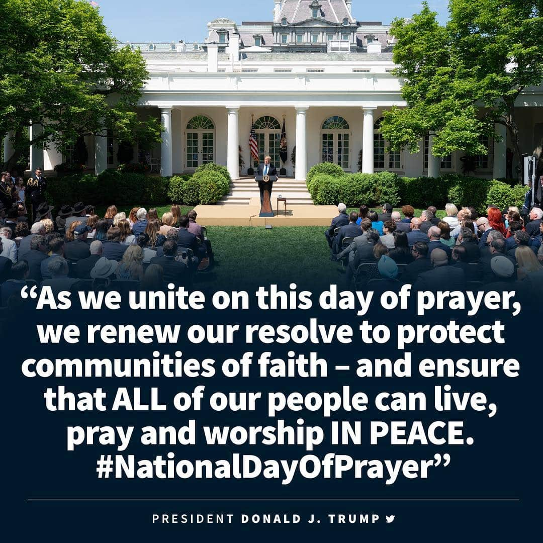 ドナルド・トランプさんのインスタグラム写真 - (ドナルド・トランプInstagram)「As we unite on this day of prayer, we renew our resolve to protect communities of faith – and ensure that ALL of our people can live, pray and worship IN PEACE. #NationalDayOfPrayer」5月3日 3時14分 - realdonaldtrump