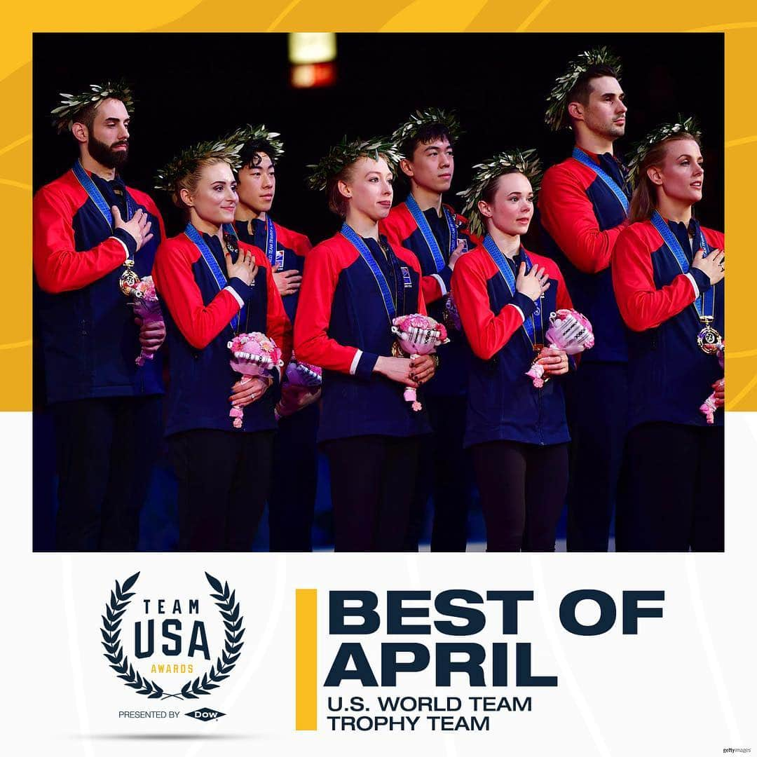 アシュリー・ケインさんのインスタグラム写真 - (アシュリー・ケインInstagram)「‪So HONORED to be a part of this amazing team that is nominated for the Best of April Team USA award! We would LOVE if you could vote for us! 🇺🇸Link is in my bio➡️ ‬#WTTFIGURE #TEAMUSA」5月3日 5時09分 - icegirlash