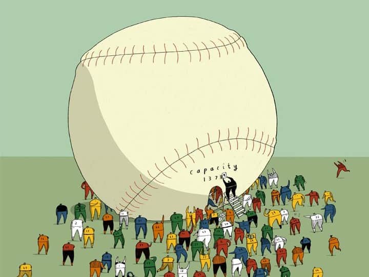 Dribbbleさんのインスタグラム写真 - (DribbbleInstagram)「Hey batter batter batter! Swing batter! Baseball is Stuffed - For NYT by @dalebrains⠀ ⠀ #dribbble #dribbblers #design #illustration」5月3日 7時30分 - dribbble