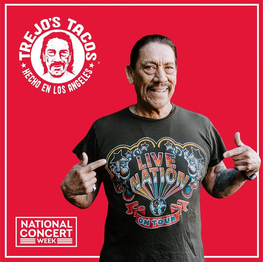 ダニー・トレホさんのインスタグラム写真 - (ダニー・トレホInstagram)「The secret is out! I’m bringing @TrejosTacos to @LiveNation venues across the country. Want to make everyday a #TacoTuesday? Right now Live Nation is offering more than 2M tickets for just $20 in celebration of #NationalConcertWeek so you have no excuse to NOT come try my tacos!」5月3日 7時58分 - officialdannytrejo