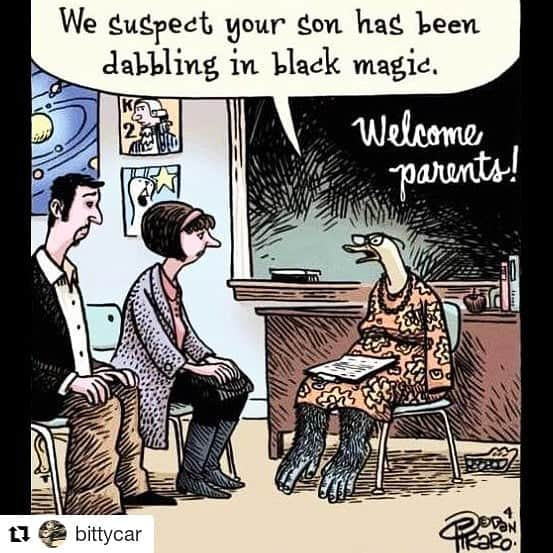 スラッシュさんのインスタグラム写真 - (スラッシュInstagram)「#Repost @bittycar Welcome parents! By Dan Piraro #art #comic #school iiii]; )'」5月3日 8時38分 - slash