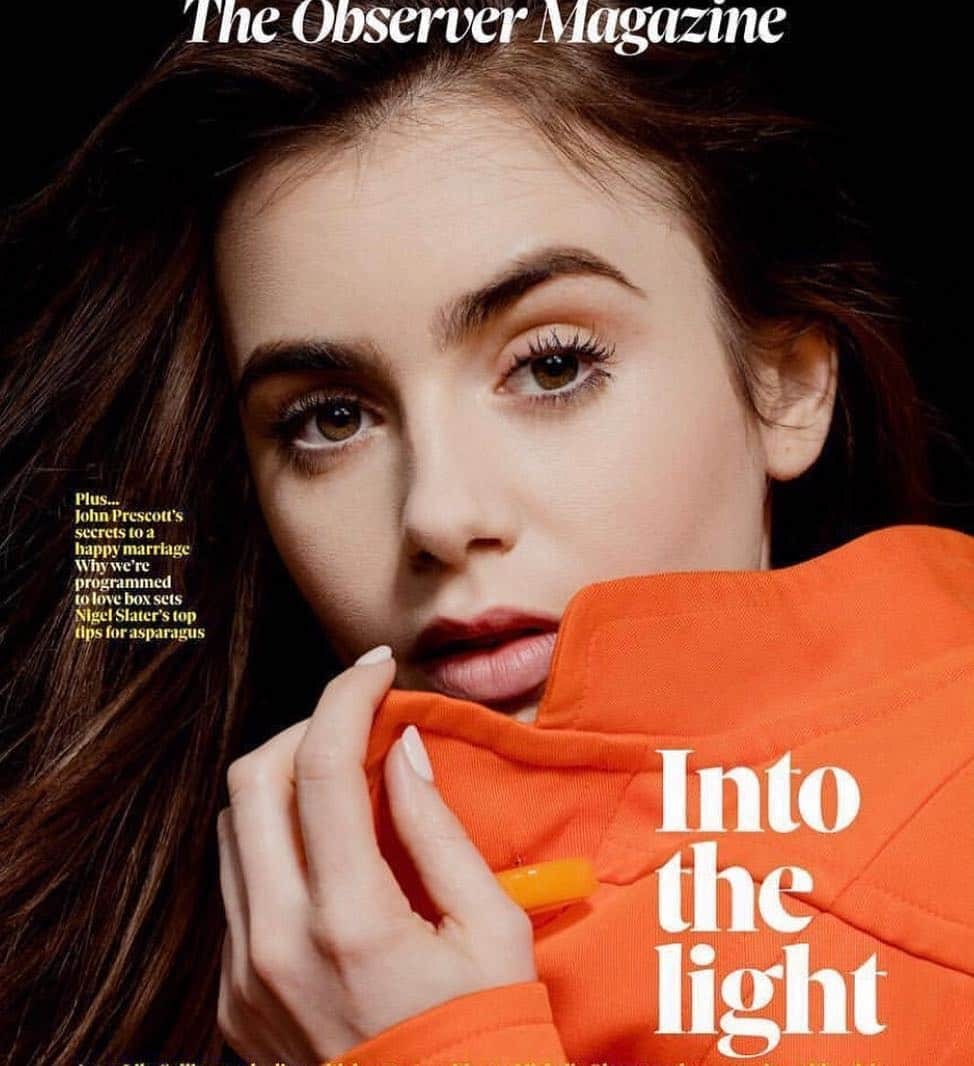 Vincent Oquendoさんのインスタグラム写真 - (Vincent OquendoInstagram)「New cover of my boo #lilycollins 🥰 is there juice in those buttons? 🙃🍊」4月29日 5時26分 - makeupvincent