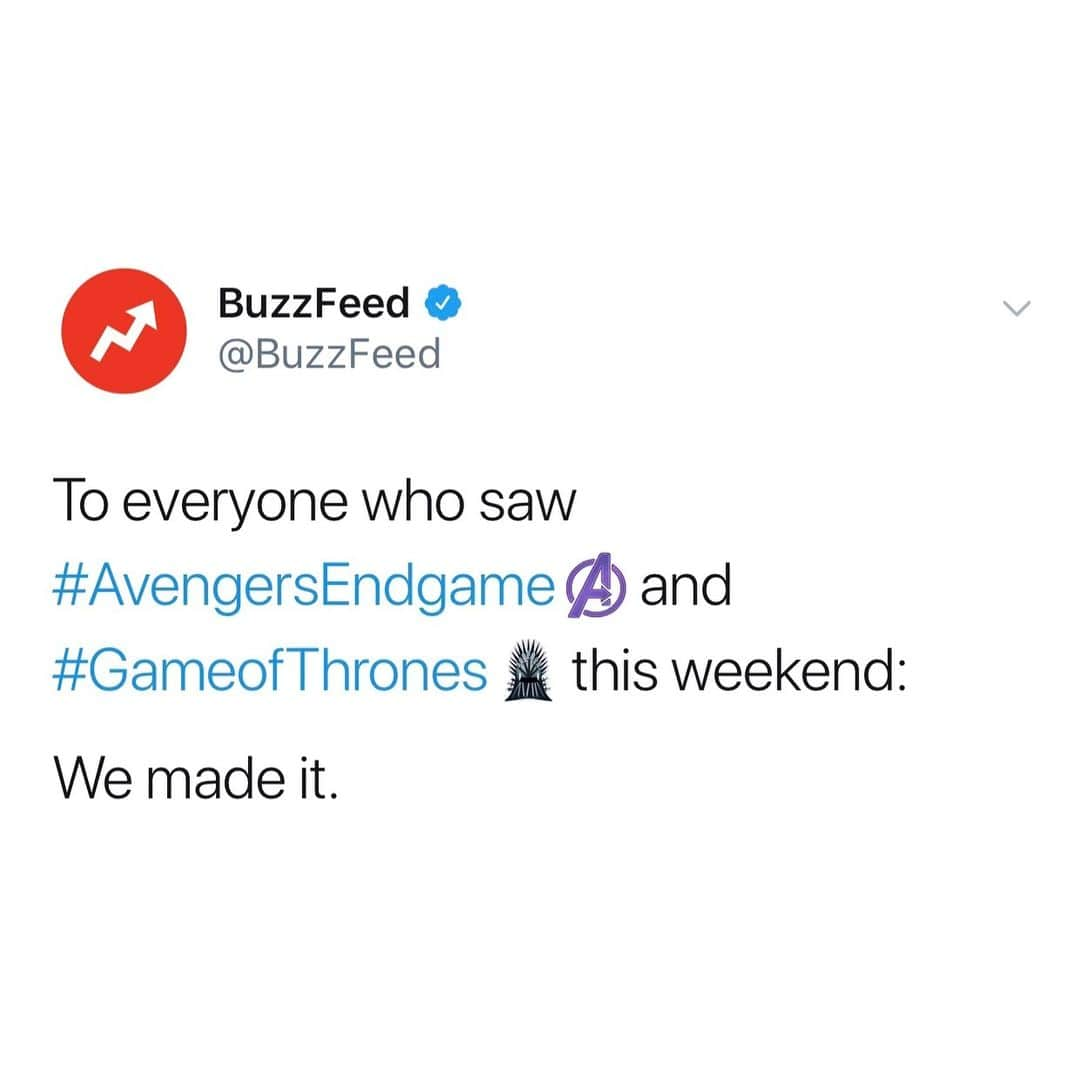 BuzzFeedさんのインスタグラム写真 - (BuzzFeedInstagram)「#avengersendgame and #gameofthrones really did that to us」4月29日 11時41分 - buzzfeed