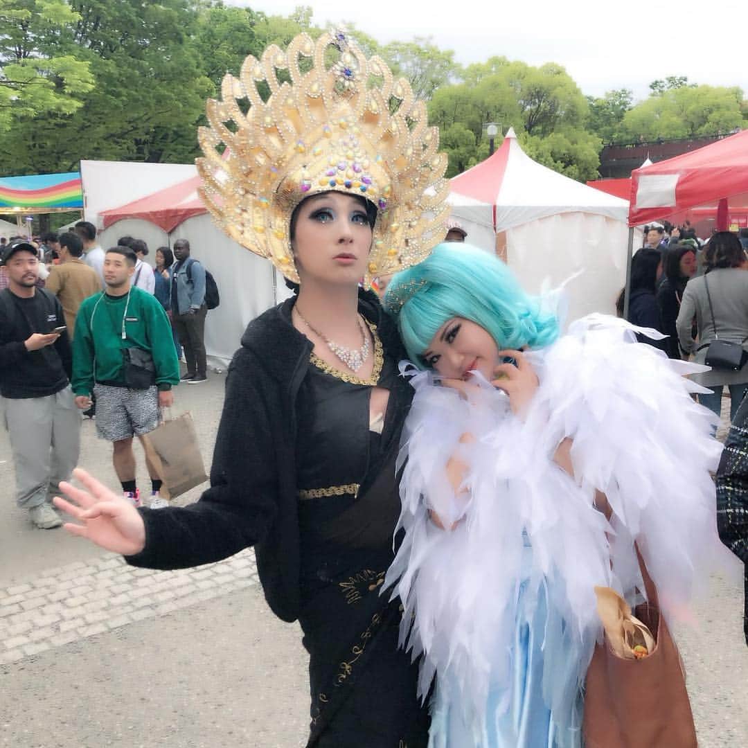 ジュン中山のインスタグラム：「#tokyorainbowpride with @artisan_olive #faghaglife #trannychaser #instagood」