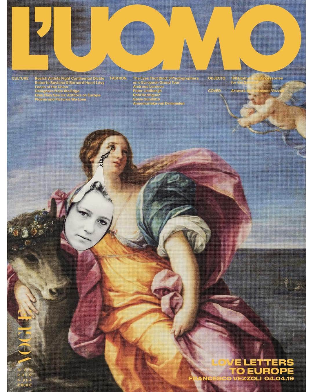 Vogue Italiaさんのインスタグラム写真 - (Vogue ItaliaInstagram)「@luomovogue ✨ On Newsstands TODAY! Love Letters to Europe. 🇪🇺✨ Our new special issue dedicated to Europe. #WELOVEU #LUOMOLovesEU A reworking of Guido Reni’s ‘The Rape of Europa’ by Francesco Vezzoli. ‘According to legend, Europa was a beautiful woman of powerful lineage. Jupiter saw her and instantly fell in love, and to seduce her he transformed himself into a white bull. But as soon as Europa succumbed to his flattery, Jupiter revealed his true identity and tried to abduct her. Here, Guido Reni’s painting reflects the situation of today. Europe cries a tear with the face of Marine Le Pen, besieged by many powers disguised as white bulls. Just like the mythological Europa, our continent must strive to resist flattery and violence, and remain united in the name of its cultural and political heritage.’ #FrancescoVezzoli. Full credits: Editor in chief @efarneti Creative director @thomasperssonstudio Deputy editor in chief @mralanprada Fashion @franragazzi @mirtatrastulli  Discover more via link in bio.」4月29日 23時00分 - vogueitalia