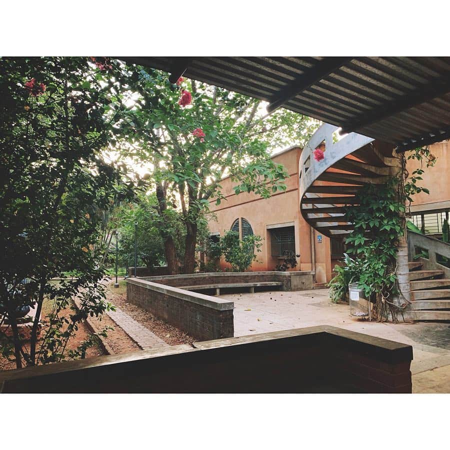 大田由香梨さんのインスタグラム写真 - (大田由香梨Instagram)「「La Terrace」というCafe。  ここでは現金は使えません^ ^  Aurovillianのみが持つAuro Cardを発行してもらった人のみが利用できるCafeです。いわば住人専用のSuicaのようなデポジットシステムのカードです。  この1階にある「Soler Kitchen」は、このAurovilleではあまりにも有名なDinningです🍽  大きな木に抱かれるような広々としたTerrace。夕方になると、この場所に行き 、ツナサラダ、Vege Soupとレモンジュースを頼み、日が暮れて真っ暗になるまで 、毎日を過ごしました🌙  #SolarKitchen #LaTerrace #auroville #Organic #Lifestyle #Cafe #auroCard」4月29日 16時18分 - otayukari