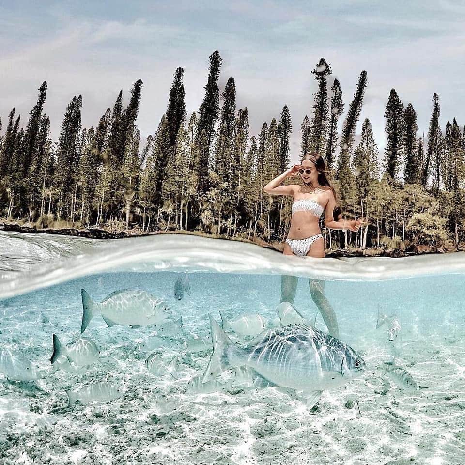 のインスタグラム：「こんばんは😊 ゴールデンウィークいかがお過ごしですか？ ニューカレドニアのお写真は 「#タビジョ」とあわせて 「#tabijyomap_NewCaledonia」でお待ちしてます✨ 本日はこちら💕 ＊＊＊＊＊＊ 📸@kakakagramさん 🚩ニューカレドニア・イル・デ・パン島 「Piscine Naturelle」 🎙ご本人コメント 天然プールと言われている 『ピッシンヌナチュレル 』は、 その名の通り本当にプール！！ しかもお魚天国🐠で、もはや水族館(笑) 囲まれすぎてちょっと怖かったょょょ😅 . 泳いでると自分も魚になった気分〜✨✨ 魚になりたい← . ここに向かうまでのジャングル道で、 なぜか オーストラリア🇦🇺の方達と “HAPPY DAY”を熱唱するという状況に(笑) . みんな行くまで大変って言ってるけど、 歌いながら行けばすぐだよ！(笑)♬ ＊＊＊＊＊＊ こんなに魚に囲まれる天然プール、貴重な体験ですね✨ 素敵なお写真ありがとうございます😊 ＊＊＊＊＊＊ [タビジョ新コミュニティメンバー募集中💁‍♀️］ 「タビジョムービー」20名メンバー募集中✨ （〜5/6まで） 空撮を含めた動画力を向上させることで、それに適した旅先を見出し、「タビジョ」ブランドで商品を造成するなど、「動画を撮って旅を2回楽しむ！」ことや、「旅に行きたくなる動画ってどんなもの？」などを共に追求していくことに意欲のある方が集まる女子コミュニティ😊 https://jp.research.net/r/tabijyo_movie ＊＊＊＊＊＊ #タビジョ #タビジョと繋がりたい #tabijyomap_NewCaledonia #tabijyo_beach」