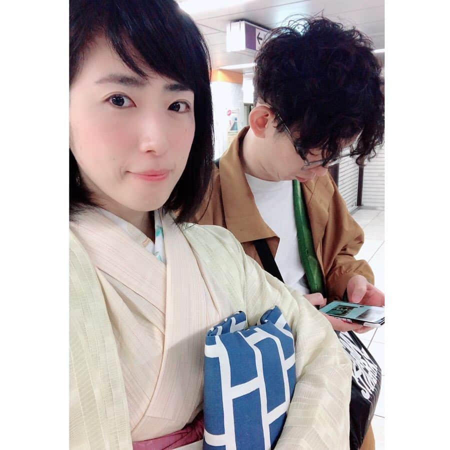 馬渕史香のインスタグラム：「銀座デートしてきた  #あしざわ家  #銀座 #ginza #着物 #和服 #kimonobynadeshiko  #きものやまと #なでしこ #kimono #japan #ginza #japanese」