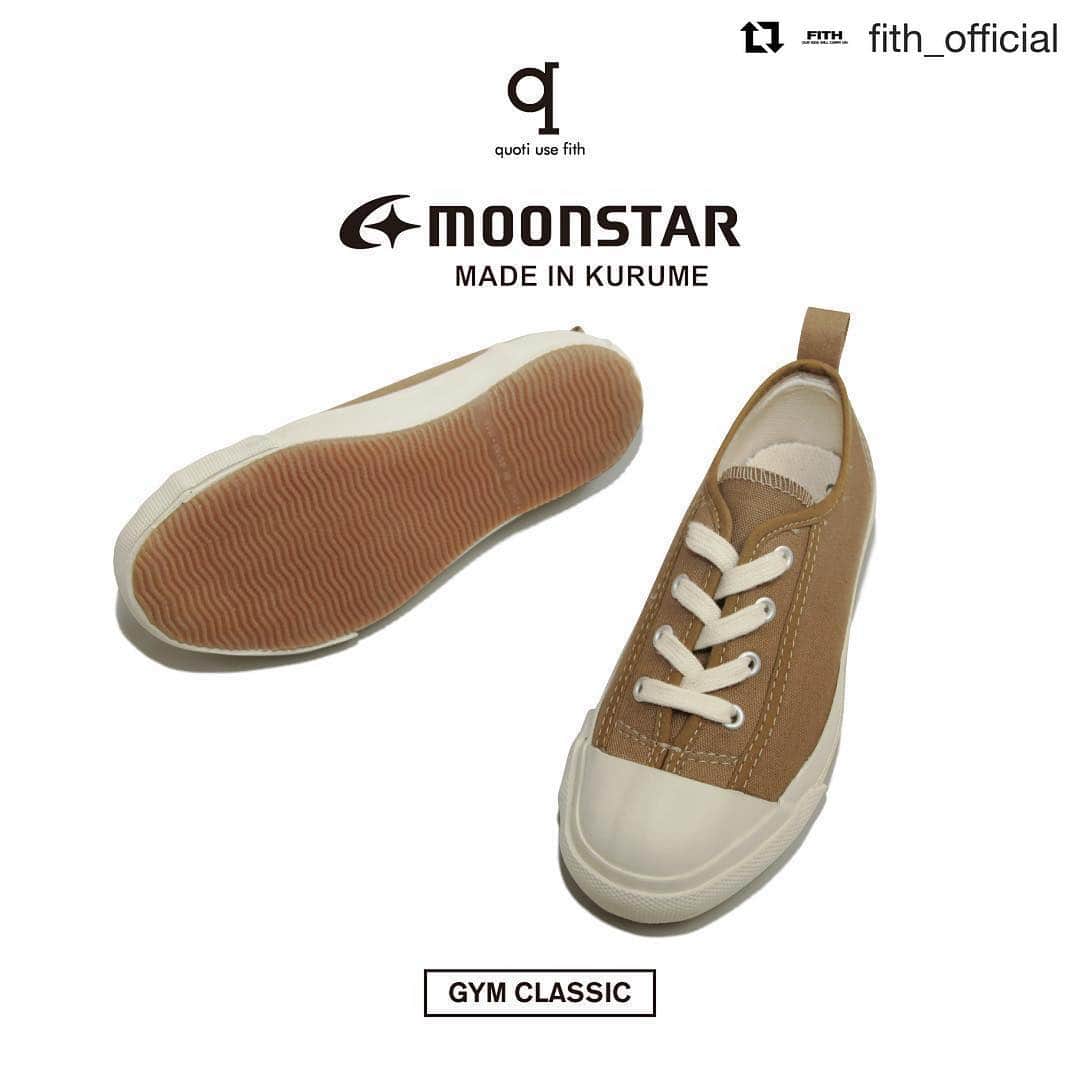 のインスタグラム：「キッズの別注商品発売中です！ #Repost @fith_official ・・・ . 2019 SPRING SUMMER . quoti use fith × MOONSTAR GYM CLASSIC 4.26(FRI)-START .﻿ No.9492190 Color.7BR,29LKH Size.15,16,17,18,19,20,21cm﻿ . 明日2019年 4月26日(金)より、 quoti use fith × MOONSTAR 別注 KIDS GYM CLASSICをquoti use fith、COMECHATTO & CLOSET、the market COMECHATTO & CLOSET FITH ONLINE STOREにて発売致します。 .  MADE IN KURUMEの作りの良さと履き心地をそのままに、GYM CLASSICの雰囲気とKIDSの可愛らしさを活かし、quoti use fith のイメージに合わせた一足です。 . 是非、この機会にお近くの店舗にお立ち寄りください。 皆様のご来店をスタッフ一同、心よりお待ちしております。 . #quotiusefith﻿ #MOONSTAR #GYMCLASSIC #COMECHATTOANDCLOSET #themarketCOMECHATTOANDCLOSET #FITHONLINESTORE #2019SpringSummer﻿ ﻿」