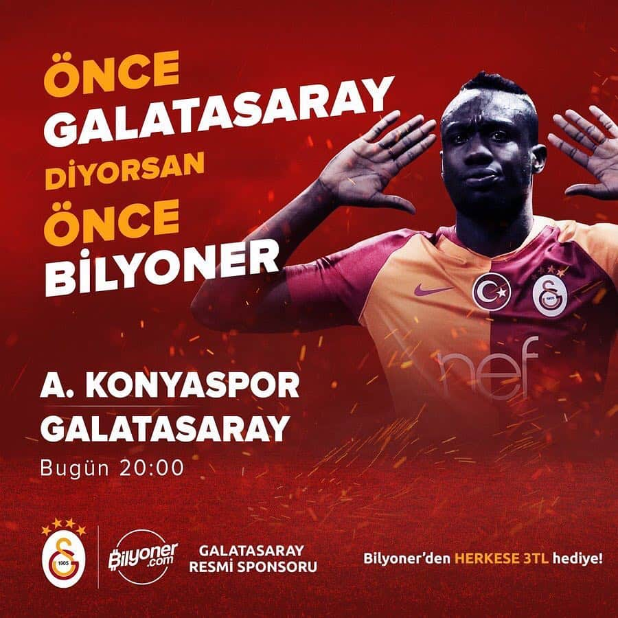 ガラタサライSKさんのインスタグラム写真 - (ガラタサライSKInstagram)「Galatasaray’ımız liderlik için sahaya çıkıyor, heyecan @bilyoner’de yaşanıyor.  Hemen oyna > blynr.com/Kon-GS」4月29日 20時32分 - galatasaray