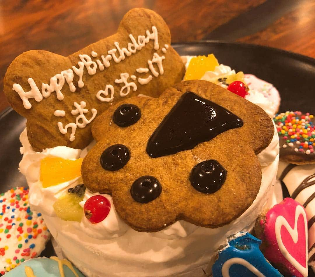 Tomoyaさんのインスタグラム写真 - (TomoyaInstagram)「ただいま✨ 4月はわんこ達の誕生月🎉 ラム5歳、おこげ2歳になりました🐶 いつもありがとう☺️ #happybirthday #ラムとおこげ #がっつきケーキ🎂」4月29日 21時04分 - tomo_10969