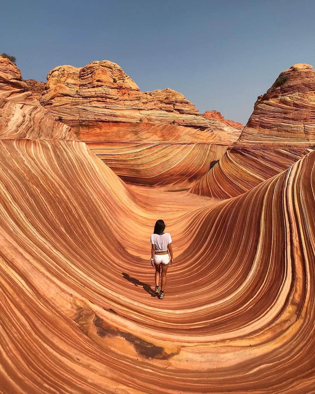 キャセイパシフィック航空さんのインスタグラム写真 - (キャセイパシフィック航空Instagram)「Surf endless waves in a barren desert. An eight-hour drive from #LosAngeles, #TheWave in #Arizona is one of the most coveted #TravelAdventures in the American Southwest. But capturing a moment here doesn't come easy. With only 20 permits issued per day, and requiring close to a 10 kilometre round-trip hike, make sure you plan your adventure in advance. #traveltips ⠀⠀⠀⠀⠀⠀⠀⠀⠀ ⠀⠀⠀⠀⠀⠀⠀⠀⠀ 在寸草不生的沙漠之地，竟然擁有一望無際的波浪岩石奇景？在距離 #美國 #洛杉磯 約8小時車程的 #亞利桑那 #波浪谷，每天只准20人入內參觀，訪客遊覽景區更須徒步行走近10公里，絕對是一個充滿考驗的旅遊秘境！⠀⠀⠀⠀⠀⠀⠀⠀⠀ ⠀⠀⠀⠀⠀⠀⠀⠀⠀ Credit: @followtiffsjourney」4月29日 21時58分 - cathaypacific