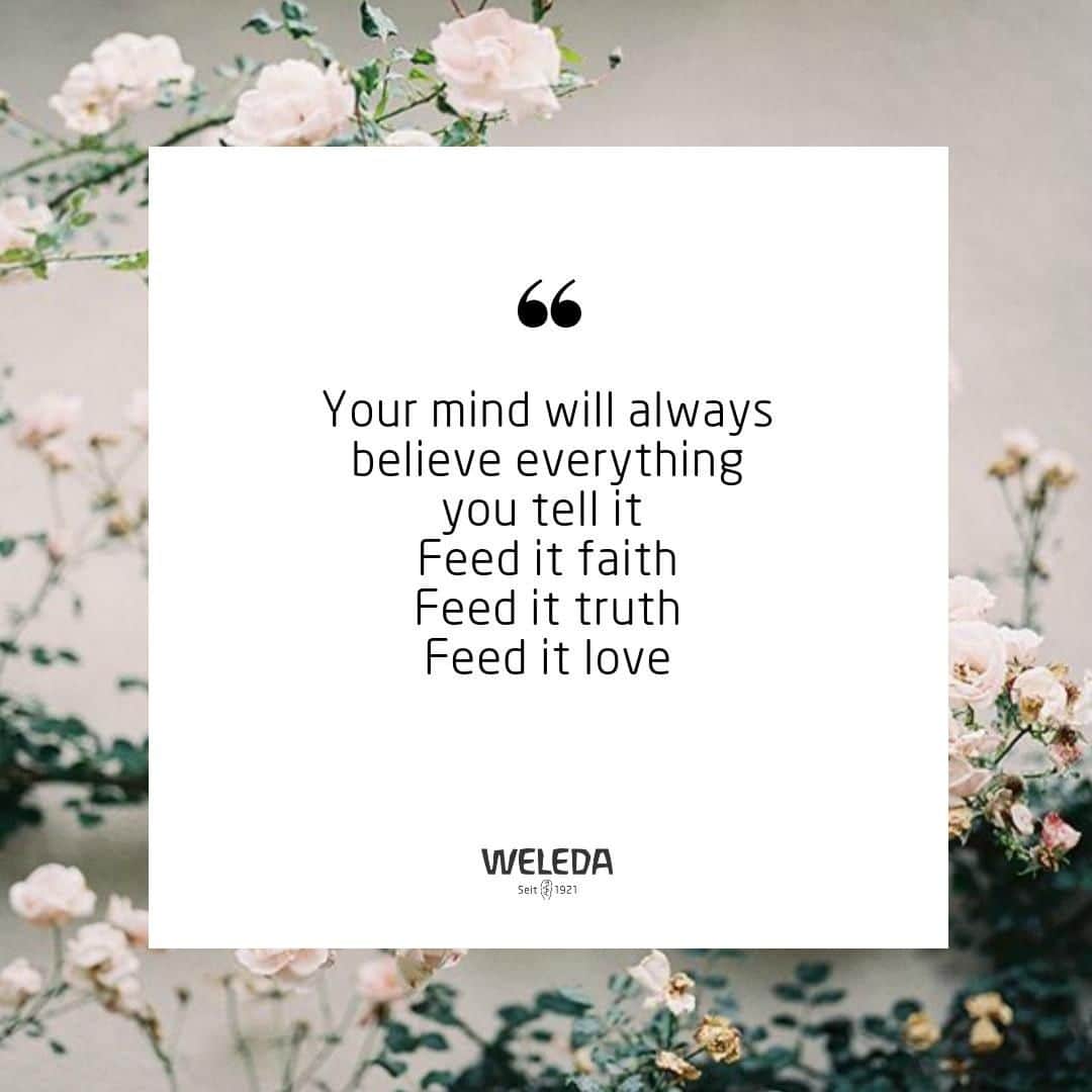Weledaのインスタグラム：「Feed your mind positivity! 🌸 #quoteoftheday」