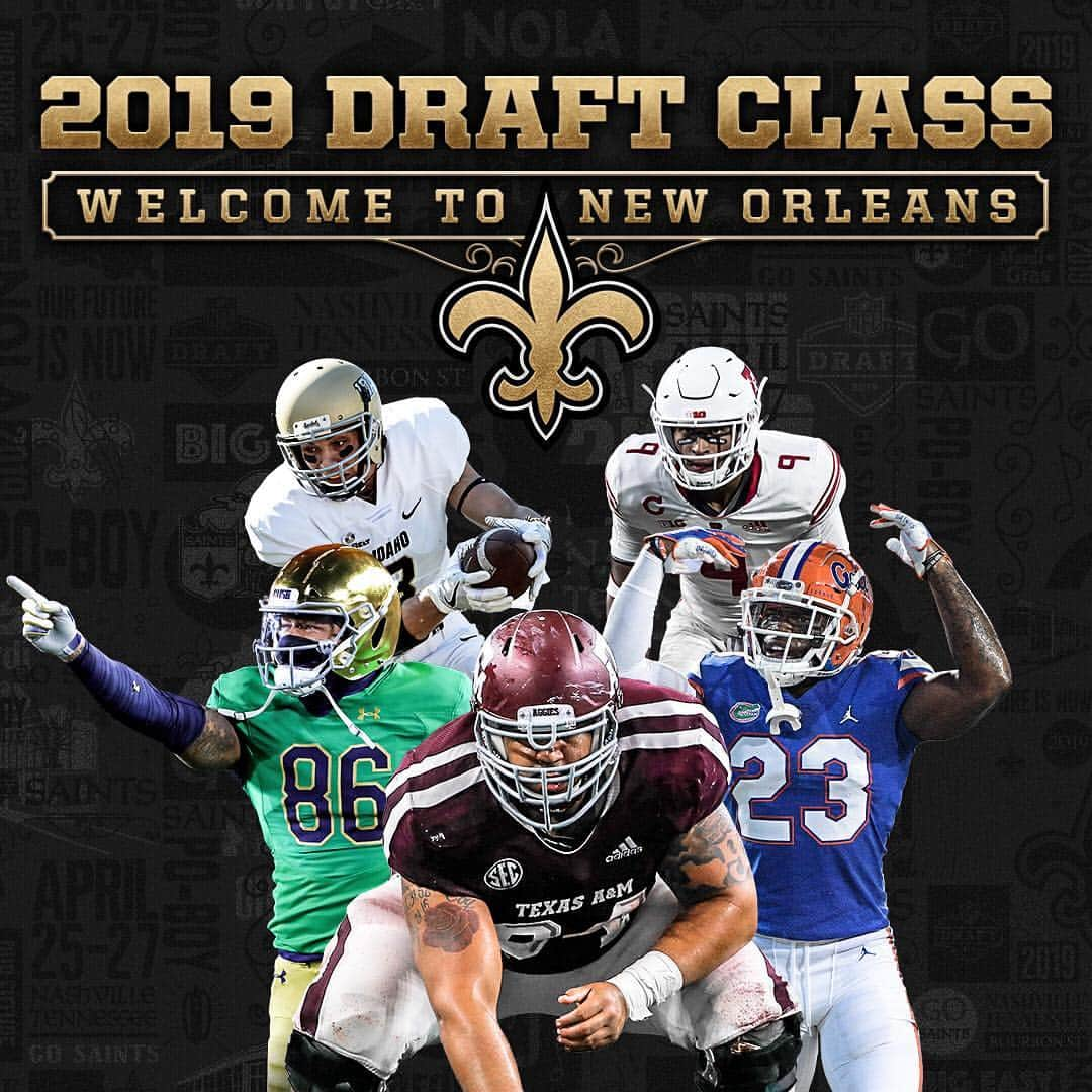 ニューオーリンズ・セインツさんのインスタグラム写真 - (ニューオーリンズ・セインツInstagram)「2019 #SaintsDraft picks: Texas A&M Center Erik McCoy (@erik_mccoy64) Florida Safety Chauncey Gardner-Johnson (@chaunceygardner_johnson) Rutgers Safety Saquan Hampton (@9.issuez)  Notre Dame TE Alizé Mack (@alize_mack) Idaho LB Kaden Elliss」4月30日 7時45分 - saints