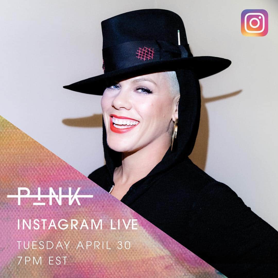 P!nk（ピンク）さんのインスタグラム写真 - (P!nk（ピンク）Instagram)「‪👋 Tomorrow I’ll be backstage ready to answer all your questions in real time via Instagram Live at 7pm ET!Can’t wait to chat w you! 💬 ❤‬」4月30日 8時14分 - pink