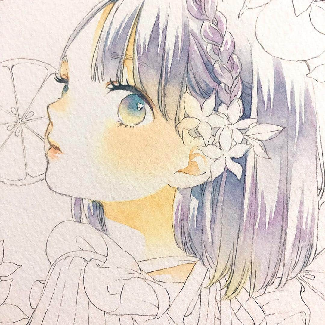 友風子/yufushiさんのインスタグラム写真 - (友風子/yufushiInstagram)「改めて塗り直し #illustration #watercolor #水彩 #イラスト」4月30日 8時29分 - uko_yufushi