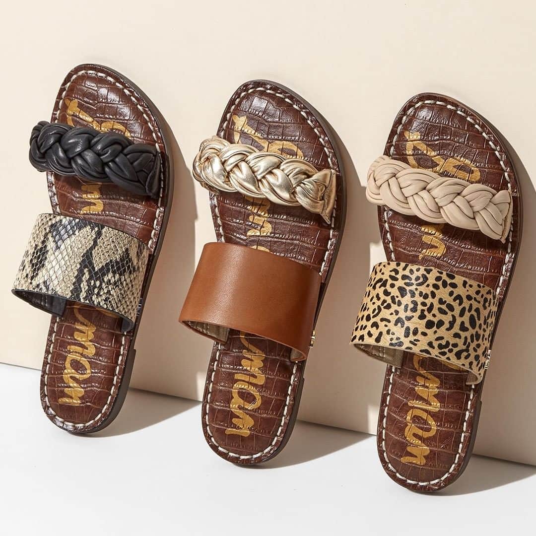 サムエデルマンのインスタグラム：「Braided beauties - our Gage slide sandal!」