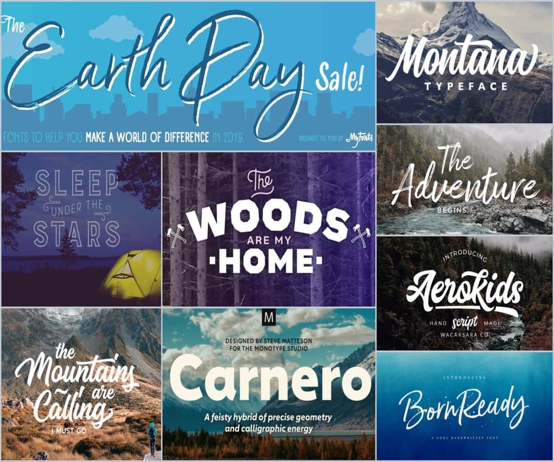 myfontsさんのインスタグラム写真 - (myfontsInstagram)「Just a few more hours left to go before the #EarthDaySale ends. Discounts of up to 75% OFF on some of your favorite typefaces. Don't miss out on this opportunity to fill your type library without breaking the bank.  https://bit.ly/2DyXH1D」4月30日 2時10分 - myfonts