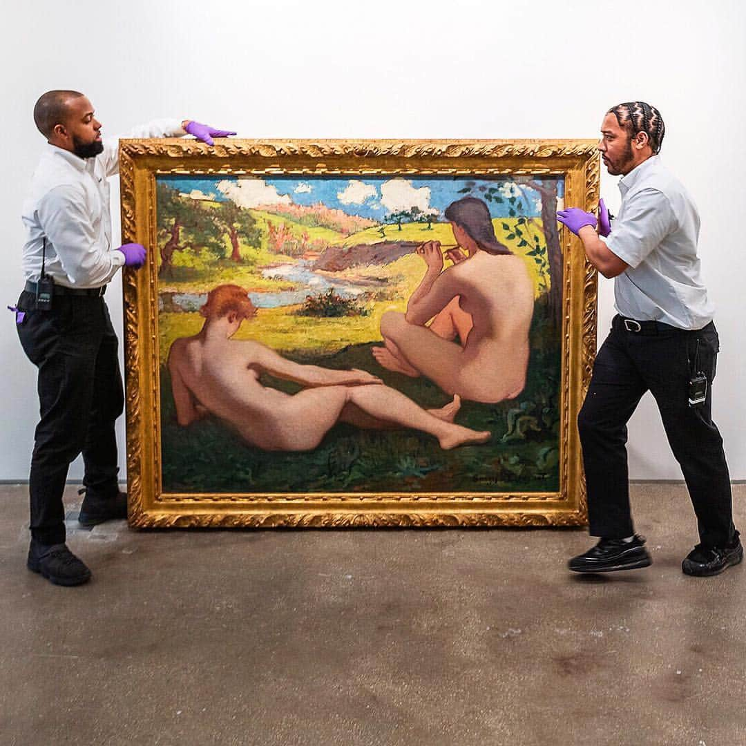 サザビーズさんのインスタグラム写真 - (サザビーズInstagram)「With just four days to go, we’re hard at work setting up our May exhibitions of Impressionist, Modern and Contemporary Art in our newly-reimagined and expanded galleries in #NewYork, free and open to the public beginning this Friday. Pictured here, one of the 1,400+ artworks on view, Georges d'Espagnat’s ‘Les Repos’ circa 1892 is a highlight of the Impressionist & Modern Art Day Sale on 15 May. #SothebysImpMod #SothebysBreakingGround #impressionist #contemporaryart」4月30日 4時50分 - sothebys