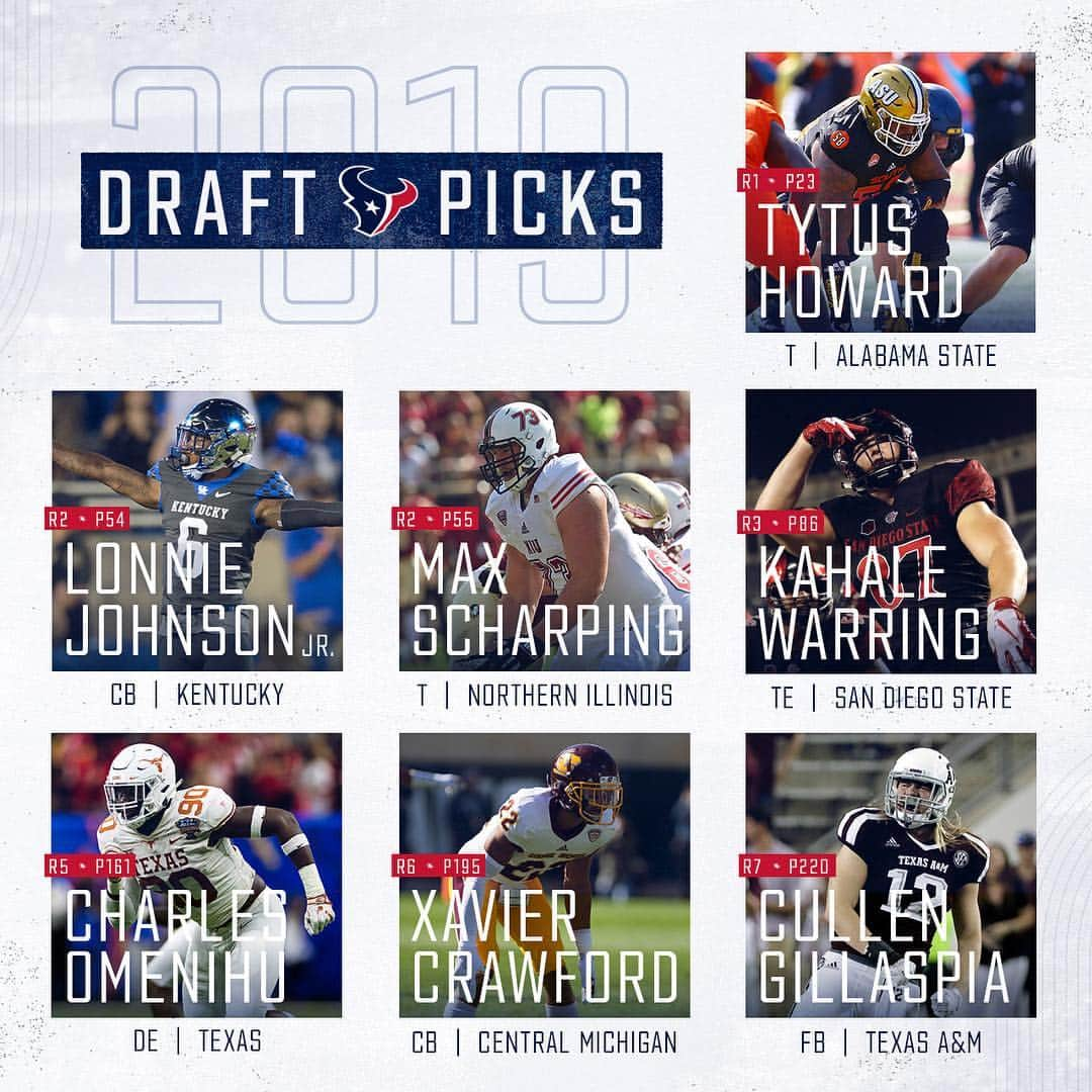 ヒューストン・テキサンズさんのインスタグラム写真 - (ヒューストン・テキサンズInstagram)「Our 2019 #TexansDraft class! #WeAreTexans」4月30日 5時06分 - houstontexans