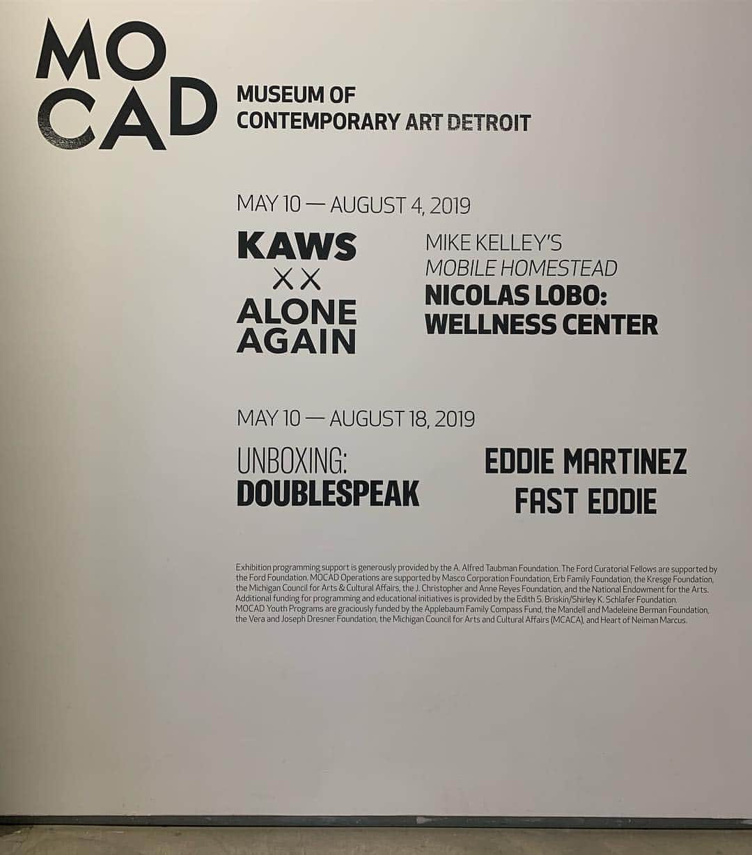 KAWSONEさんのインスタグラム写真 - (KAWSONEInstagram)「Hello Detroit... #KAWS @mocadetroit」4月30日 5時17分 - kaws